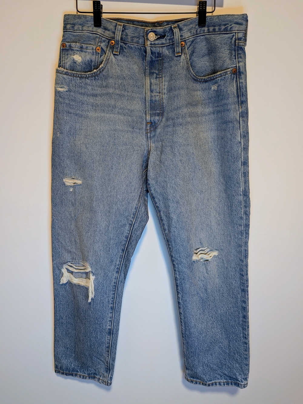 Levi's 501 Distressed Light Wash Jeans W30 L26